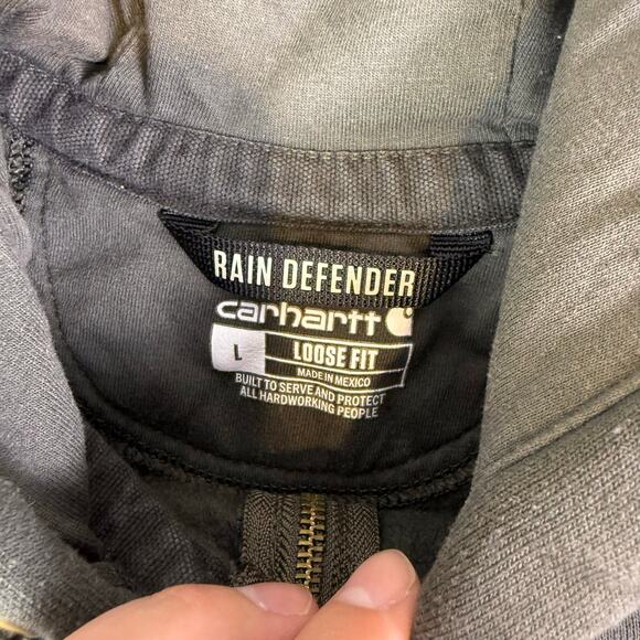 Green Carhartt Rain Defender full zip sherpa lined heavy weight jacket - Picture 5 of 9